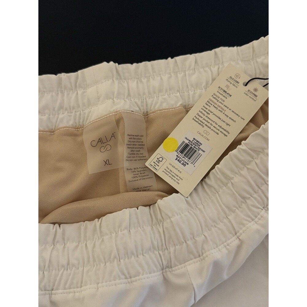 CALIA Infinity Run Short Womens XL Pure White Mid-Rise 3" Inseam Relaxed Fit NWT - Picture 4 of 5